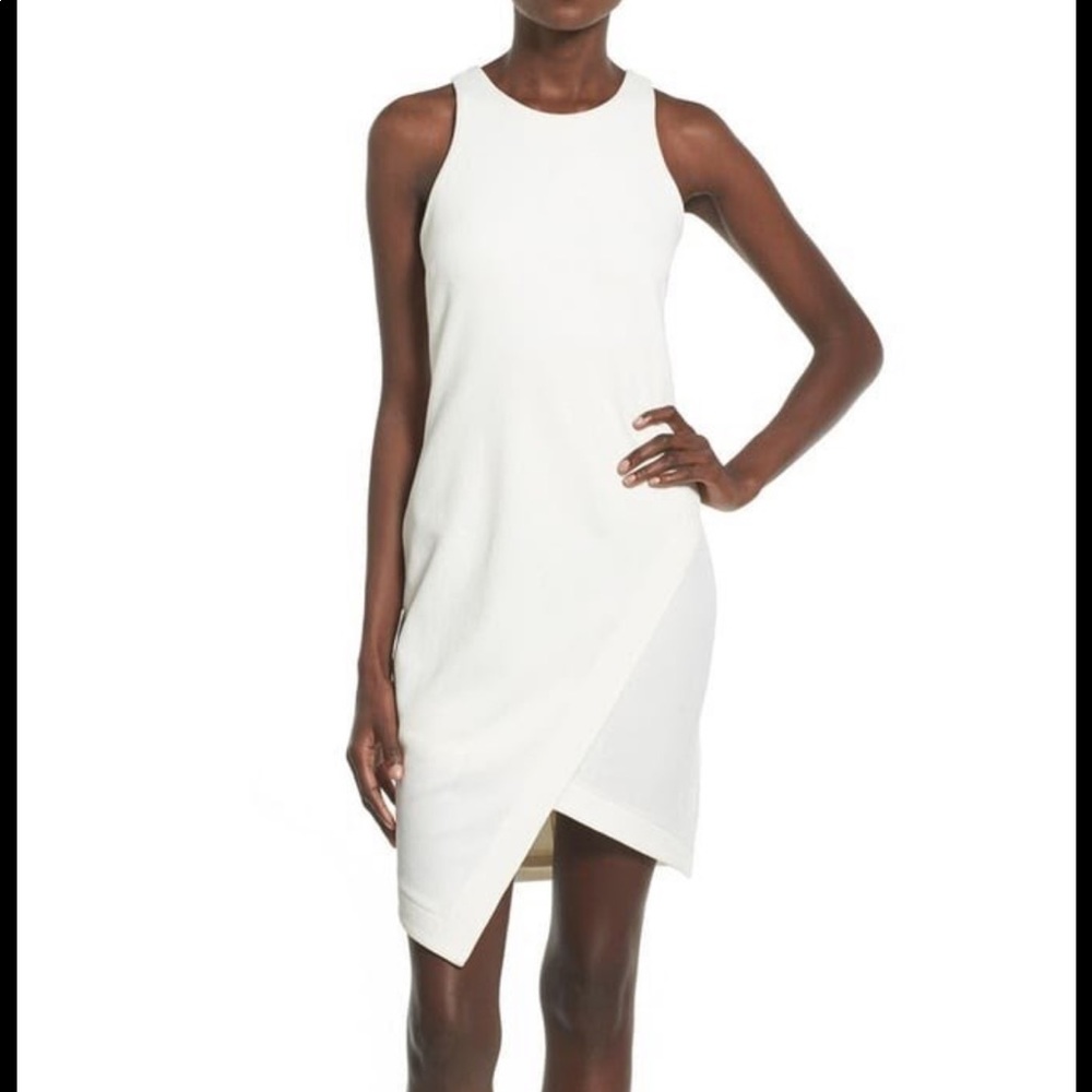 Leith white stretch crepe tank dress